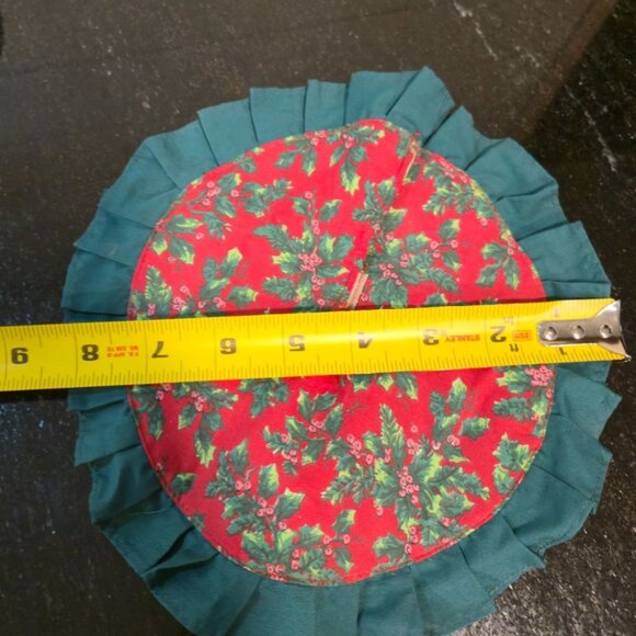 Mini Vintage Christmas Ornaments & Tree Skirt Set 1980s Holiday Miniatures  Sant - Picture 9 of 12